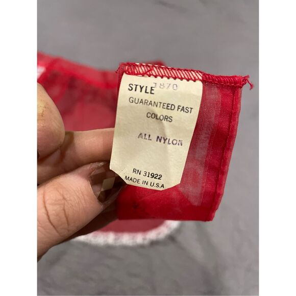 Vintage Red Sheer Half Apron Christmas - Picture 4 of 5